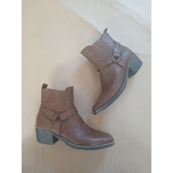Sonoma Shoes - Sonoma Women's 10M Whiskey Pull On Comfort Fashion Ankle Boots Cognac Brown